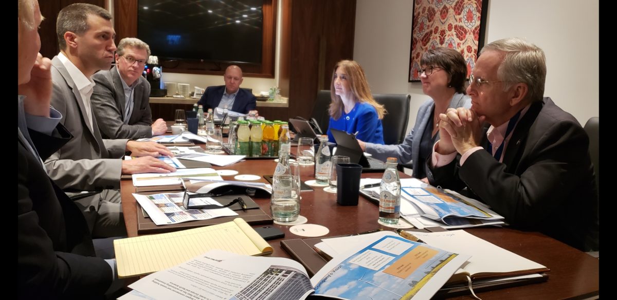 Virginia's Secretary of Agricultural Bettina Ring; Democratic Caucus Leader Eileen Filler-Corn and Senate Republican Leader Tommy Norment being briefed in Israel by Energix's CFO on the company's $100m investment in solar energy fields spanning several Virginia counties.